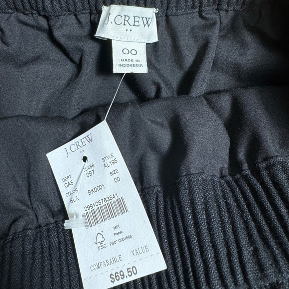 NWT J. Crew Women Scalloped Hem Sidewalk Linen Cotton Skirt Elastic band Blck 00 - Picture 6 of 10